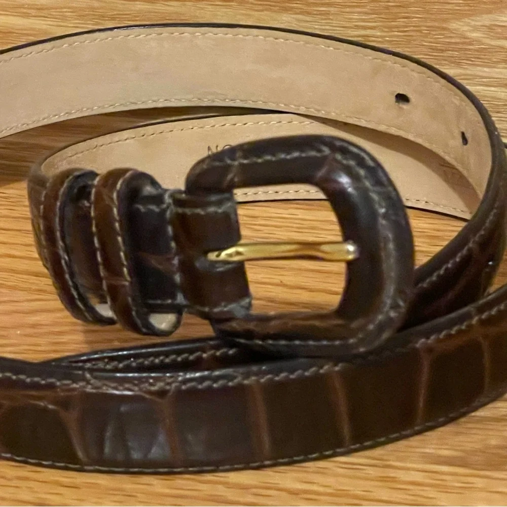 Nordstrom Italian Calfskin Leather Woman’s Belt Size M Made in USA Never Worn - Picture 4 of 16